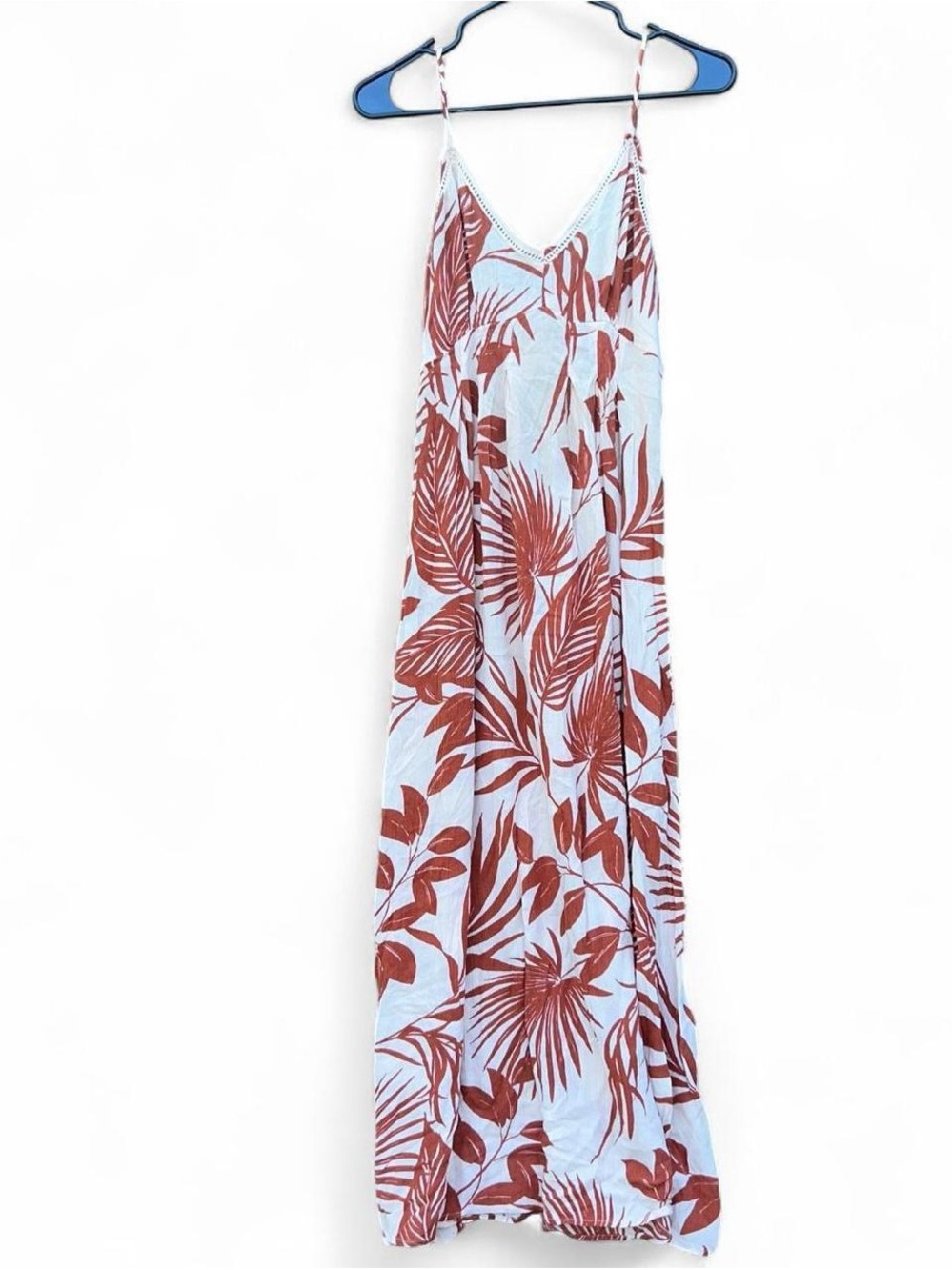 Patrons of Peace Maxi Dress with Rust Leaf Print